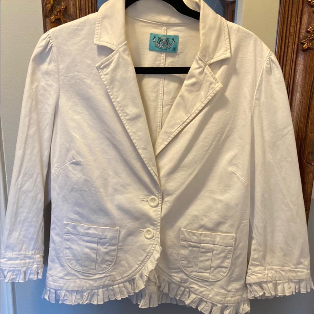 White Ruffled Women's Jacket